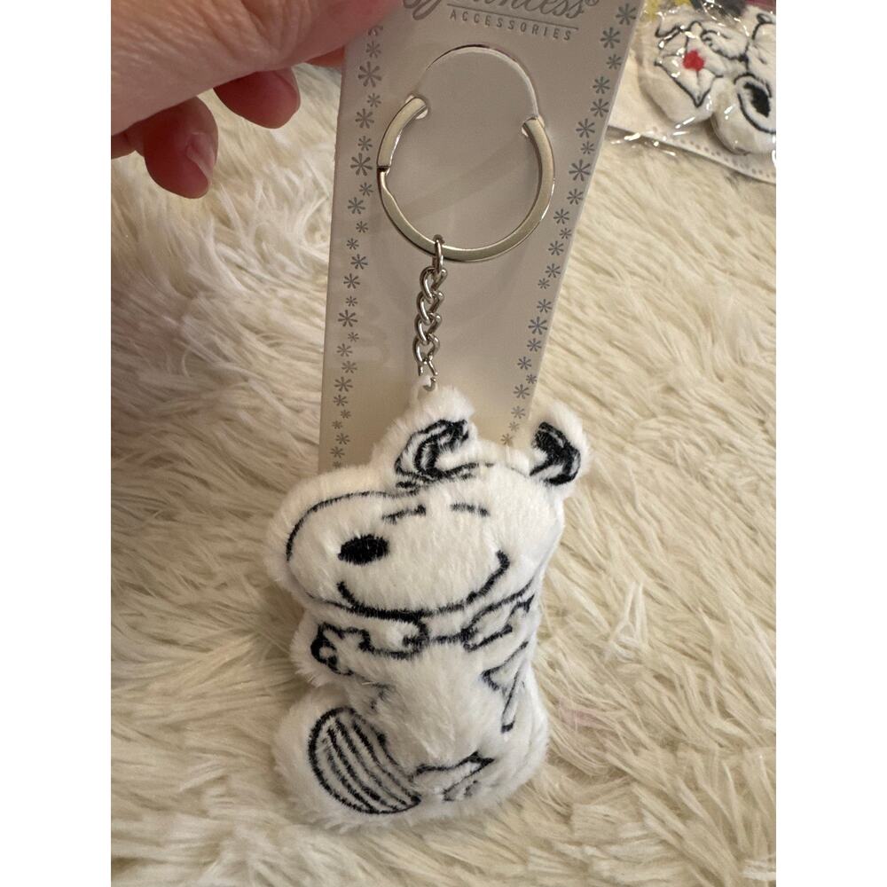 Snoopy Peanuts  plush keychain bag charm dancing Snoopy with black lines - Picture 2 of 4